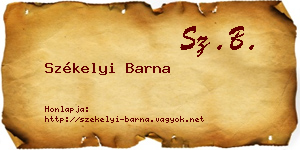Székelyi Barna névjegykártya