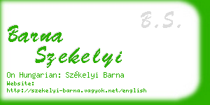 barna szekelyi business card
