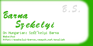 barna szekelyi business card